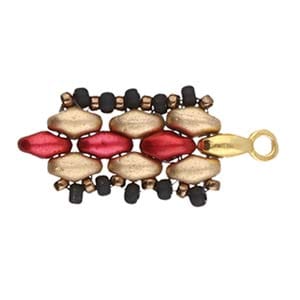 BeadsBalzar Beads & Crafts (CYM-SD-012204-GP) CYMBAL VOURKOTI-SUPERDUO BEADEND 24K GOLD PLATE (4 PCS)