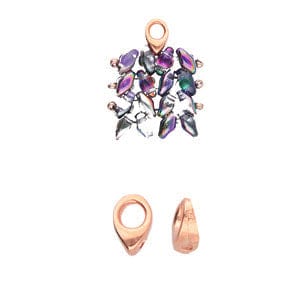 BeadsBalzar Beads & Crafts (CYM-SD-012357-RG) CYMBAL KOLYMPOS-SUPERDUO ENDING ROSE GOLD PLATE (4 PCS)