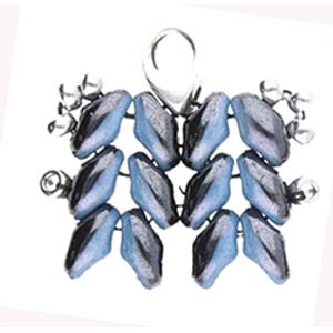 BeadsBalzar Beads & Crafts (CYM-SD-012357-SP) CYMBAL KOLYMPOS-SUPERDUO ENDING ANT. SILVER PLATE (4 PCS)