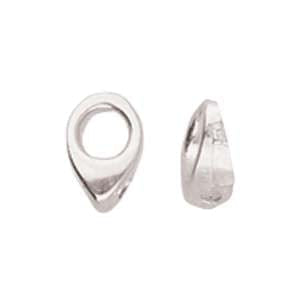 BeadsBalzar Beads & Crafts (CYM-SD-012357-SP) CYMBAL KOLYMPOS-SUPERDUO ENDING ANT. SILVER PLATE (4 PCS)
