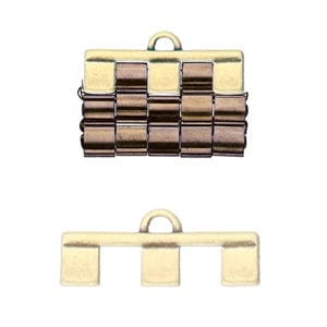 BeadsBalzar Beads & Crafts (CYM-TL-012210-AB) CYMBAL PIPERI III-TILA BD ENDING ANT. BRASS PLATE (2 PCS)