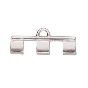 BeadsBalzar Beads & Crafts (CYM-TL-012210-SP) CYMBAL PIPERI III-TILA BD ENDING ANT. SILVER PLATE  (2 PCS)