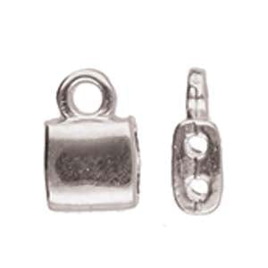 BeadsBalzar Beads & Crafts (CYM-TL-012359-SP) CYMBAL PIPERI-TILA BEAD ENDING ANT. SILVER PLATE (4 PCS)