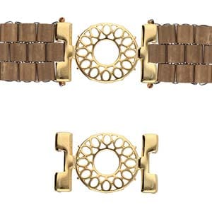 BeadsBalzar Beads & Crafts (CYM-TL-012511-GP) CYMBAL DETIS-TILA BEAD CONNECTOR 24K GOLD PLATE (2 PCS)