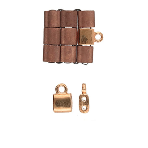 BeadsBalzar Beads & Crafts (CYM-TL-012539-RG) CYMBAL PIPERI-TILA BEAD ENDING ROSE GOLD PLATE (4 PCS)