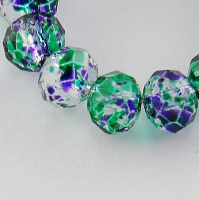 BeadsBalzar Beads & Crafts DARK BLUE (BE8306-06) (BE8306-X) Spray Painted Glass Bead Strands, Faceted, Rondelle, 8x6mm (1 STR)