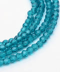 BeadsBalzar Beads & Crafts DARK TURQUOISE (BE8235-01C) (BE8235-X) Transparent Glass Bead Strands, Faceted Round, 6mm (1 STR)