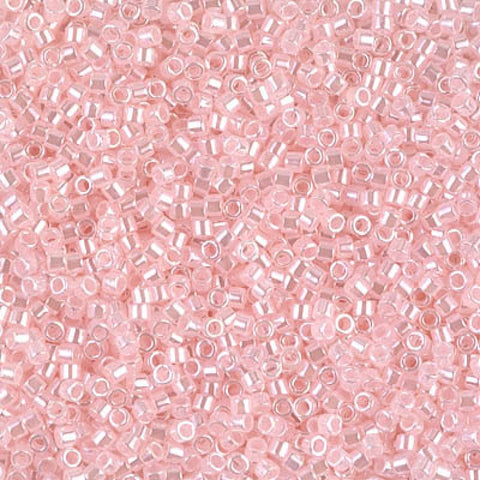 BeadsBalzar Beads & Crafts (DB-0234) MIYUKI DELICA 11/0 LINED CRYSTAL PALE SALMON LUSTER (5 GMS)