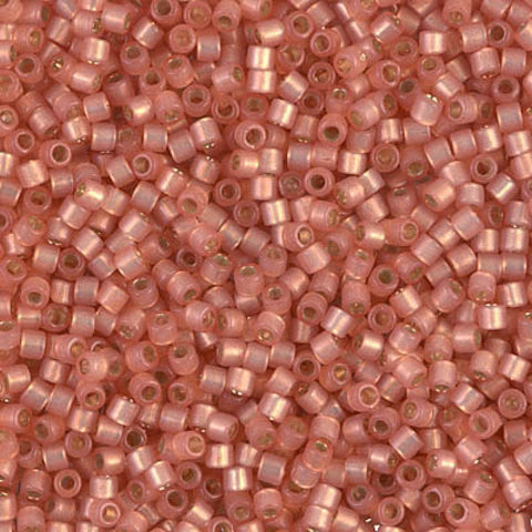 BeadsBalzar Beads & Crafts (DBM-0622) MIYUKI DELICA 10-0 SILVER LINED PEACH ALABASTER DYED (5 GMS)