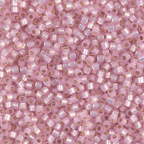 BeadsBalzar Beads & Crafts (DBM-0624) MIYUKI DELICA 10-0 SILVER LINED LT. PINK ALABASTER DYED (5 GMS)
