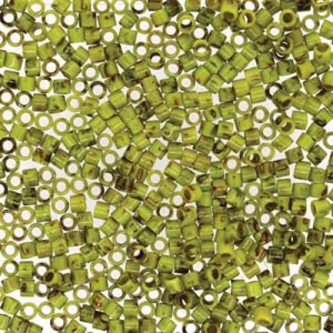 BeadsBalzar Beads & Crafts (DBM-2265) MIYUKI DELICA 10-0 OPAQUE CHARTREUSE PICASSO (5 GMS)