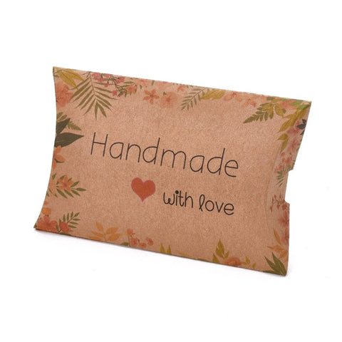 BeadsBalzar Beads & Crafts (DC7043-01B) BURLYWOOD/HANDMADE (DC7043-X) Paper Pillow Boxes, Size:7.6x12.5cm long, 1.9cm high (5 pcs)