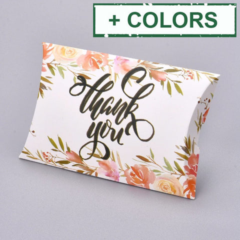 BeadsBalzar Beads & Crafts (DC7043-X) Paper Pillow Boxes, Size:7.6x12.5cm long, 1.9cm high (5 pcs)