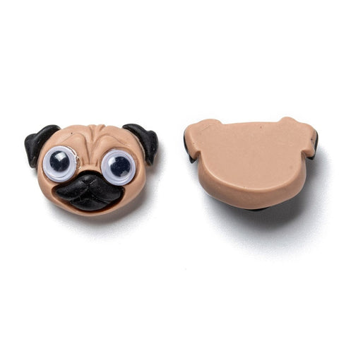 BeadsBalzar Beads & Crafts DOG (RD7950-B01) (RD7950-X) Opaque Resin Cabochons Size: about 20mm (10 PCS)