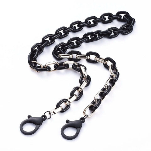 BeadsBalzar Beads & Crafts (EG7282-02) Personalized Acrylic & CCB Plastic Cable Chain Eyeglasses Chains, Black (68.5cm)