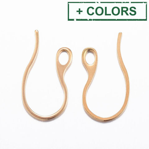 BeadsBalzar Beads & Crafts (EH7176-X) 304 Stainless Steel Earring Hooks, Ear Wire, 22x11.5mm (10 PCS)