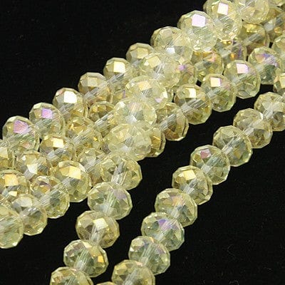 BeadsBalzar Beads & Crafts Electroplated Glass Beads Beige 4X3MM (BE4289)