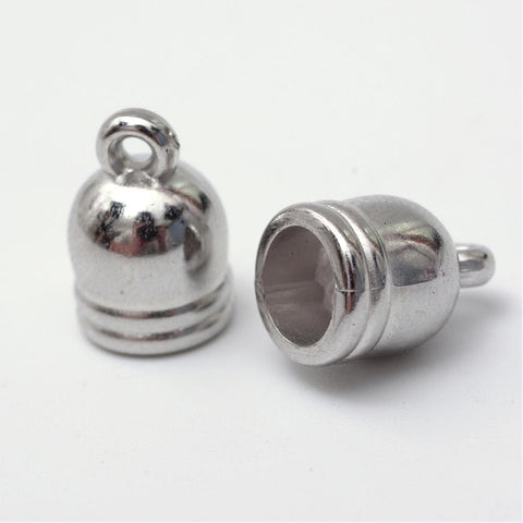 BeadsBalzar Beads & Crafts (EN4562) CCB Style AcrylicCord Ends, Platinum 12MM