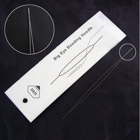 BeadsBalzar Beads & Crafts (EN6579A) Stainless Steel Collapsible Big Eye Beading Needles, about 57mm long