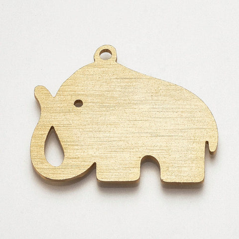 BeadsBalzar Beads & Crafts (EP5434) Aluminum Pendants, Elephant, Wheat 39MM