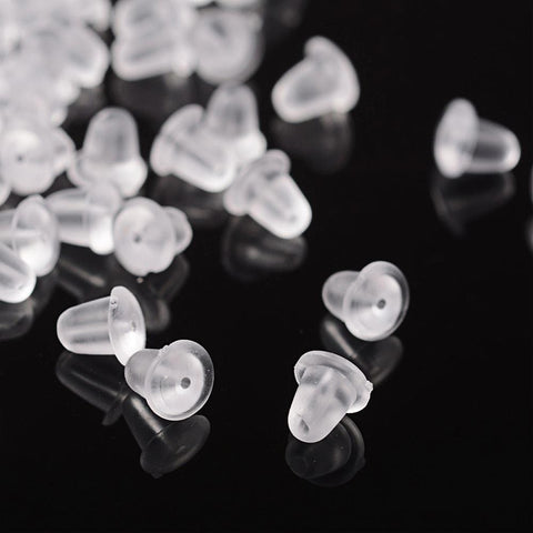 BeadsBalzar Beads & Crafts (ER4775)Plastic Earring Back Stopper Earnut Finding 4mm long,  hole: 1mm. (200pcs)