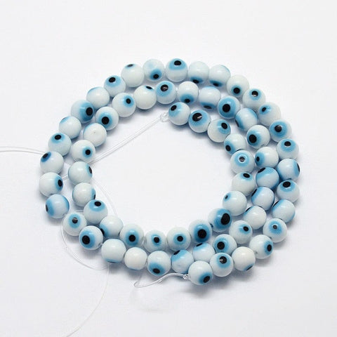 BeadsBalzar Beads & Crafts (EY3483-07) Round evil eyes 6mm (20 PCS)