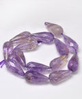 BeadsBalzar Beads & Crafts Faceted Drop Natural Amethyst Bead Strands 26MM (BG5069)