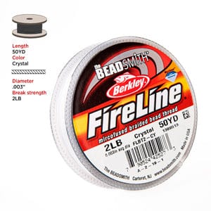 BeadsBalzar Beads & Crafts (FL02CR50) 2 LB FIRELINE CRYSTAL .003 IN/.07MM DIA 50 YRD