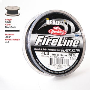BeadsBalzar Beads & Crafts (FL04BK50) 4 LB FIRELINE BLACK .005 IN/.12MM DIA 50 YRD