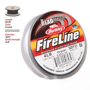 BeadsBalzar Beads & Crafts (FL04CR50) 4 LB FIRELINE CRYSTAL .005 IN/.12MM DIA 50 YRD