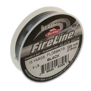 BeadsBalzar Beads & Crafts (FL06BK15) 6 LB FIRELINE BLACK .006IN-0.15MM (15 yds)
