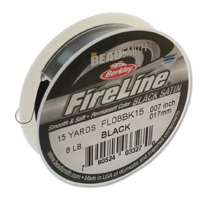 BeadsBalzar Beads & Crafts (FL08BK15) 8 LB FIRELINE BLACK .007IN-0.17MM (15 yds)