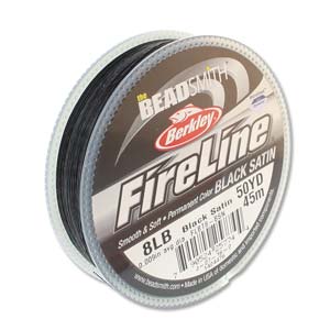 BeadsBalzar Beads & Crafts (FL08BK50) 8 LB FIRELINE BLACK .007 IN/.17MM DIA 50 YRD
