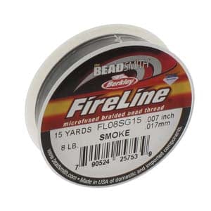 BeadsBalzar Beads & Crafts (FL08SG15) FIRELINE THREAD 8LB SMOKE 0.007IN-0.17MM (15 yds)