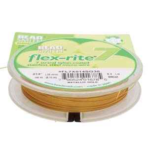 BeadsBalzar Beads & Crafts (FL7X014SG30) Flexrite 7 Strand 0.014 Mtllc/stin Gld-30 Ft