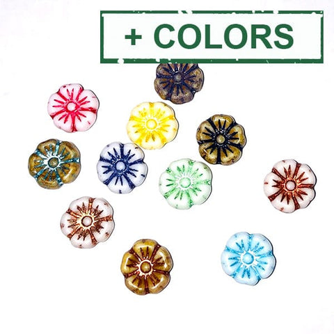 BeadsBalzar Beads & Crafts (FLB-XX) GLASS FLOWER BEADS SLIDER 9 MM / HOLE 0.7MM (20 PCS)