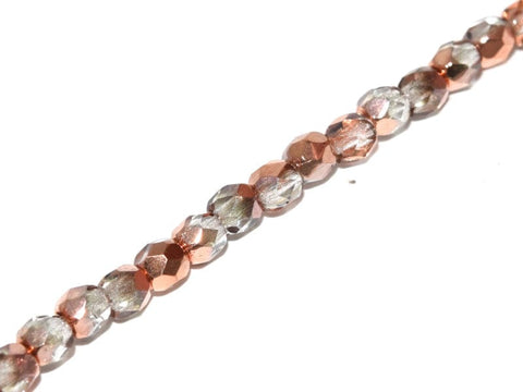 BeadsBalzar Beads & Crafts (FP3-00030-27101) STRANDS FIRE POLISHED 3 MM CRYSTAL CAPRI GOLD