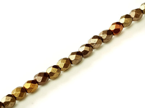 BeadsBalzar Beads & Crafts (FP3-01610) STRANDS FIRE POLISHED 3 MM METALLIC MIX (50 PCS)