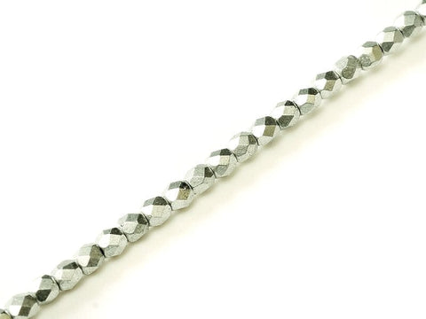 BeadsBalzar Beads & Crafts (FP3-01700) STRANDS FIRE POLISHED 3 MM ALUMINIUM SILVER