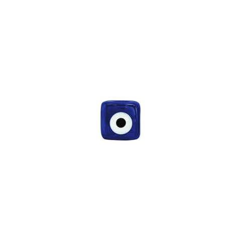 BeadsBalzar Beads & Crafts (GC7351A) DK BLUE/WHITE/BLACK (GC7351X) Ceramic Slider Cube Eye w/ Enamel 10mm HOLE 2.7mm (2 PCS)
