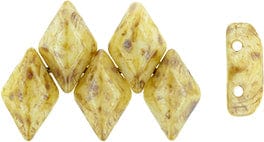 BeadsBalzar Beads & Crafts (GDU-65401WH) GEMDUO 8 x 5mm Opaque Luster - Picasso