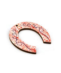 BeadsBalzar Beads & Crafts (GH6880A) Wooden Pendant Horseshoe 50x55mm