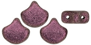 BeadsBalzar Beads & Crafts (GINK-79086MJT) Matubo Ginkgo Leaf Bead 7.5 x 7.5mm METALLIC SUEDE (10 GMS)