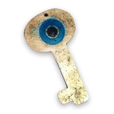 BeadsBalzar Beads & Crafts (GK4543) Enamel Ceramic Pendant Key 48x90mm (1 PC)