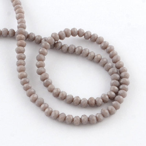 BeadsBalzar Beads & Crafts Glass faceted beads Rosybrown 4mm (Be3079)