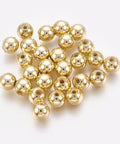BeadsBalzar Beads & Crafts GOLD (AB7807-G (AB7807-X) ABS Plastic Beads, Round, Silver Plated 4mm (15 GMS / +-400pcs)
