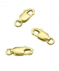 BeadsBalzar Beads & Crafts GOLD PLATED (925-52GD) (925-52X) Sterling silver Lobster claw clasps 10.1mm (2 pcs)
