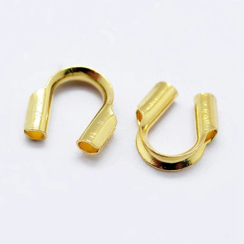 BeadsBalzar Beads & Crafts GOLD PLATED (SILV-7865G) (SILV-7865X) 925 Sterling Silver Wire Guardian, 4x4.5mm (10 PCS)