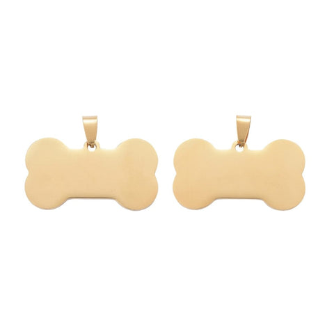 BeadsBalzar Beads & Crafts GOLDEN (ST7954G) (ST7954-X) 304 Stainless Steel Pendant  Dog Bone, Golden 40x22mm (2 PCS)