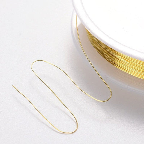 BeadsBalzar Beads & Crafts GOLDEN (WC29B) (WC29X) Copper Jewelry Wire, 0.3MM (25 MTRS)